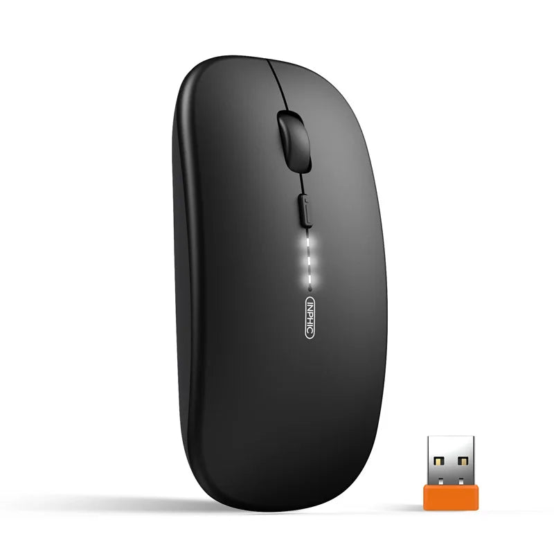 Inphic M1P Rechargeable 2.4G Wireless Mouse Battery Level Display Office Mute Ultra Thin Portable Mouse for Laptop
