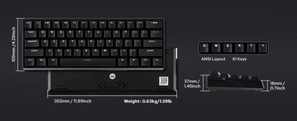 AULA WIN60 HE/WIN60 HE MAX 60% Tastiera meccanica cablata con struttura Tray-Mount hot-swap e switch magnetici Hall Effect