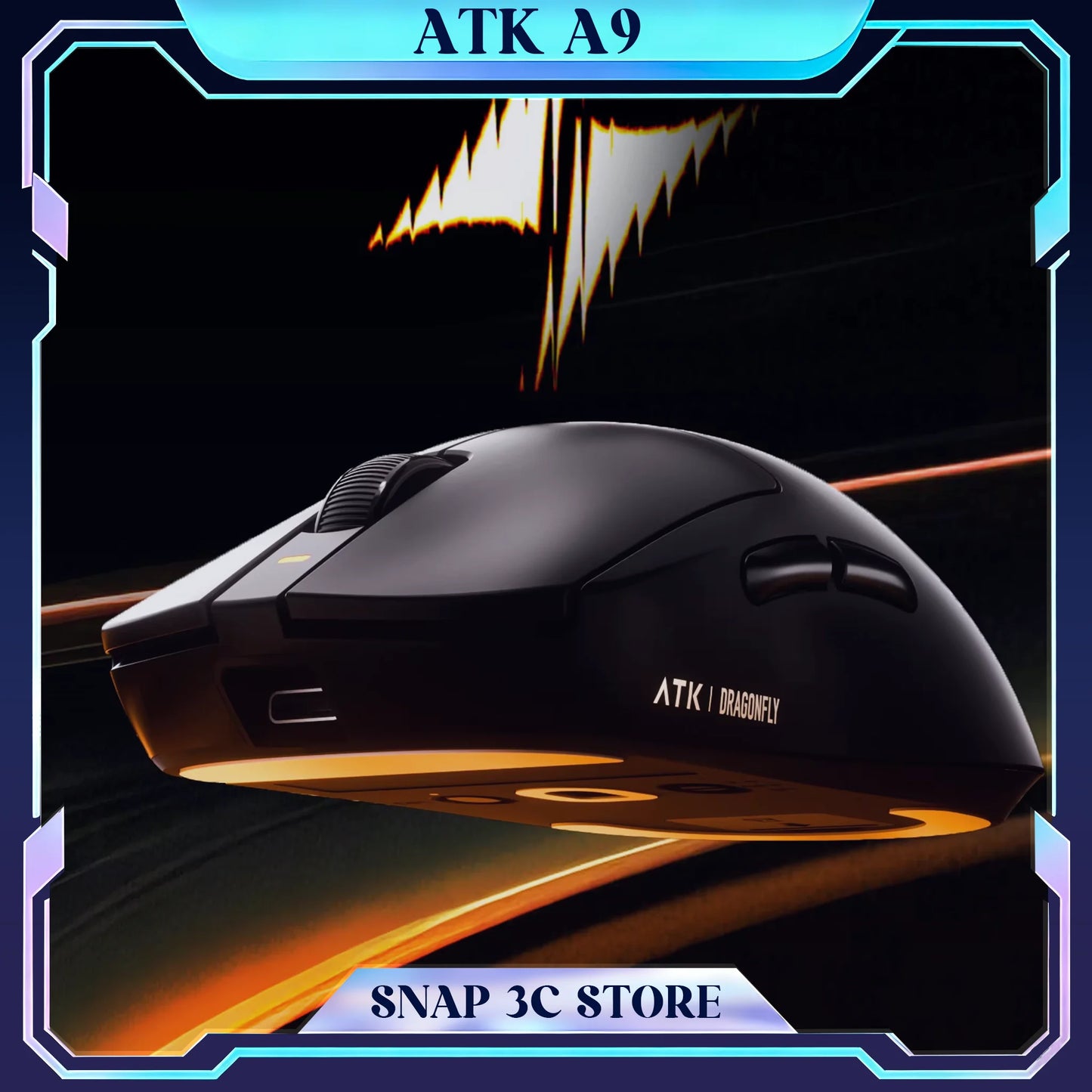 Rato Gaming Sem Fios ATK A9 com Tecnologia NearLink, Ergonómico PAW3395, Tri-Mode Bluetooth de Baixa Latência para Esports e PC