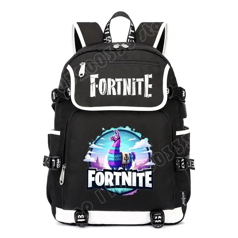 Zaino Fortnites di grande capacità, borsa casual a tracolla con porta USB, unisex, stile anime, cartella per studenti, nuovo regalo di cancelleria elegante