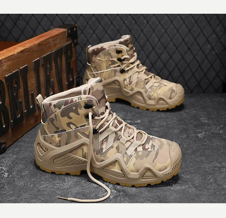 Antislip en slijtvaste wandelschoenen, comfortabele werklaarzen voor de woestijn, herfst- en winterplatformschoenen en enkellaarzen, herensneeuwlaarzen