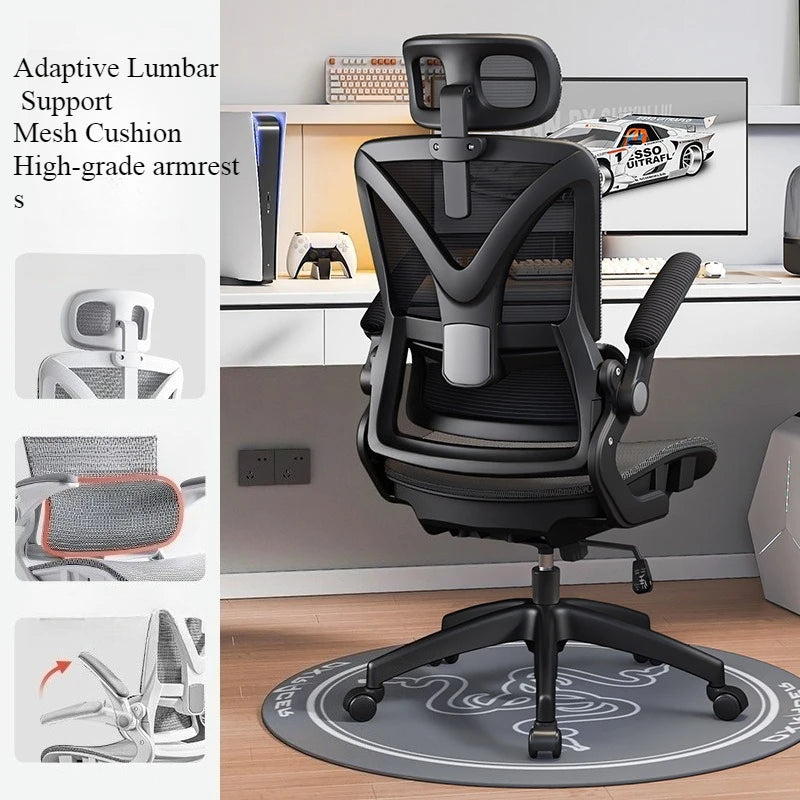 Ergonomic Gaming Chair 3D Lumbar Support Racing Swivel Adjustable Breathable Mesh High Density Sponge Seat Office Chair