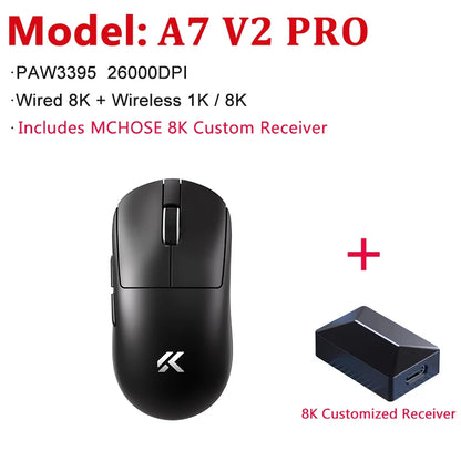 MCHOSE A7 V2 Ultra Pro Wireless Gaming Mouse 42000DPI PAW3950 8K
