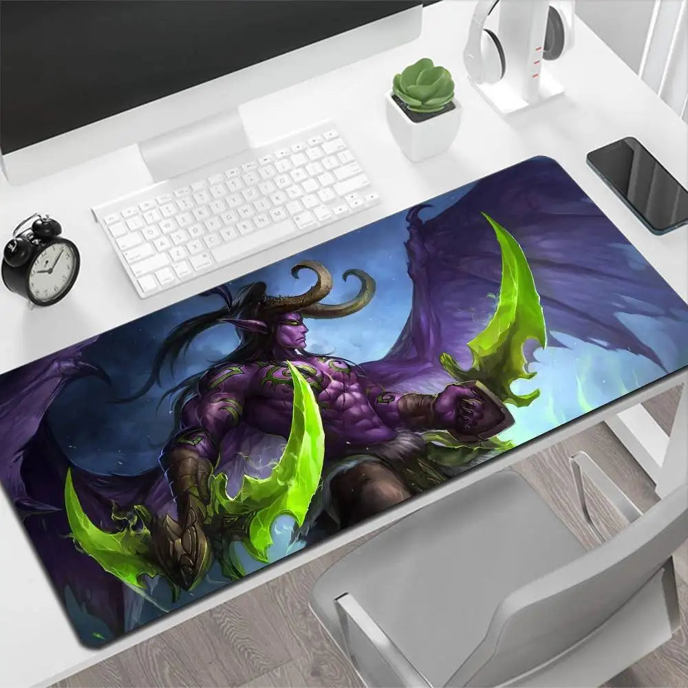 World of Warcraft Illidan stor musmatta, gamingmusmatta, PC-gamer, datormusmatta, stor musmatta XXL, matta, tangentbordsunderlägg