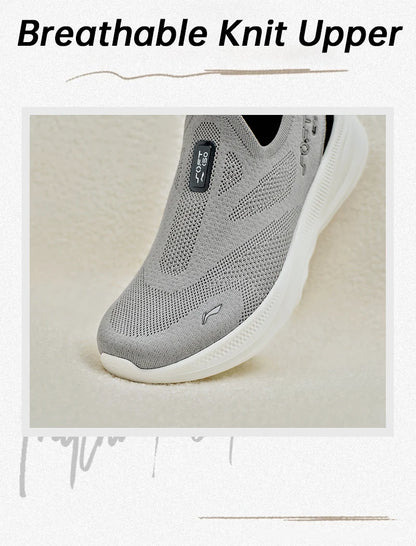 Męskie buty Li-Ning SOFT GO 2 KNIT slip-on do chodzenia, casualowe, amortyzowane, wygodne i stabilne, z siateczki LiNing, sneakersy sportowe do joggingu i na co dzień AGLV017