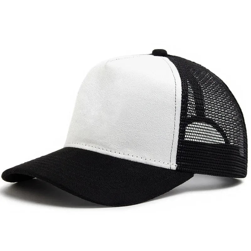 2025 Unisex 5 panel Mesh Suede Trucker Hat Custom Print Logo Men Baseball Cap Spring Summer Breathable Sports Hats Women gorros