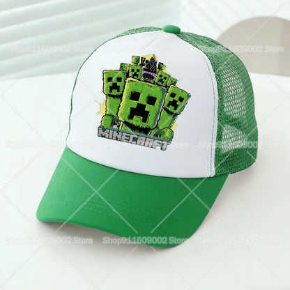Minecrafted Mesh Baseball Caps Cartoon Figures Adult Children Sports Hats Boys Girls Summer Outdoor Sunshade Peaked Caps Gift