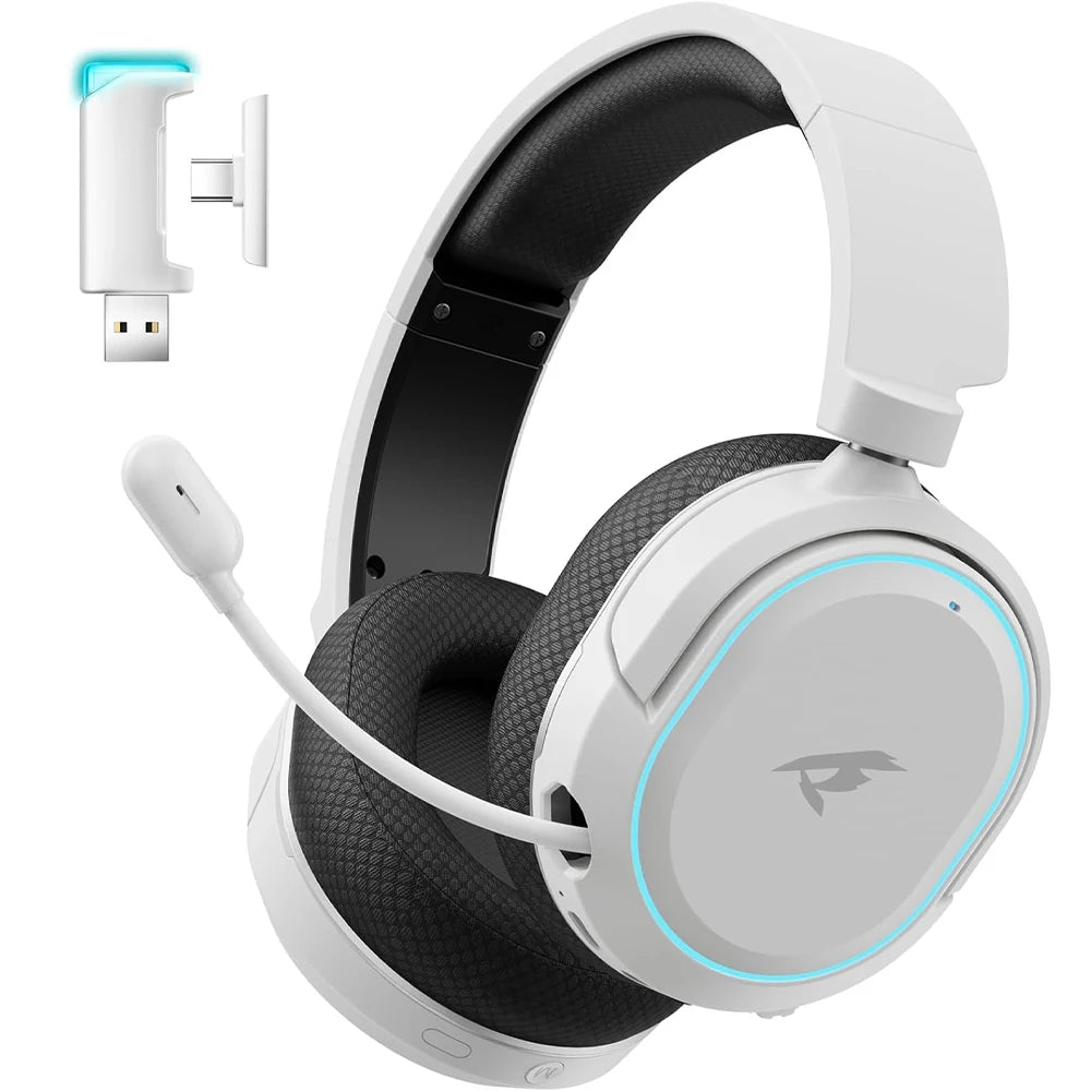 Picun G2 Wireless Gaming Headset Bluetooth 5.3, 7.1 Surround Sound Gaming Headphones, 2.4G Low Latency Wireless Gaming Headset with ENC Microphone for PC, PS5, PS4, Switch & Mobile