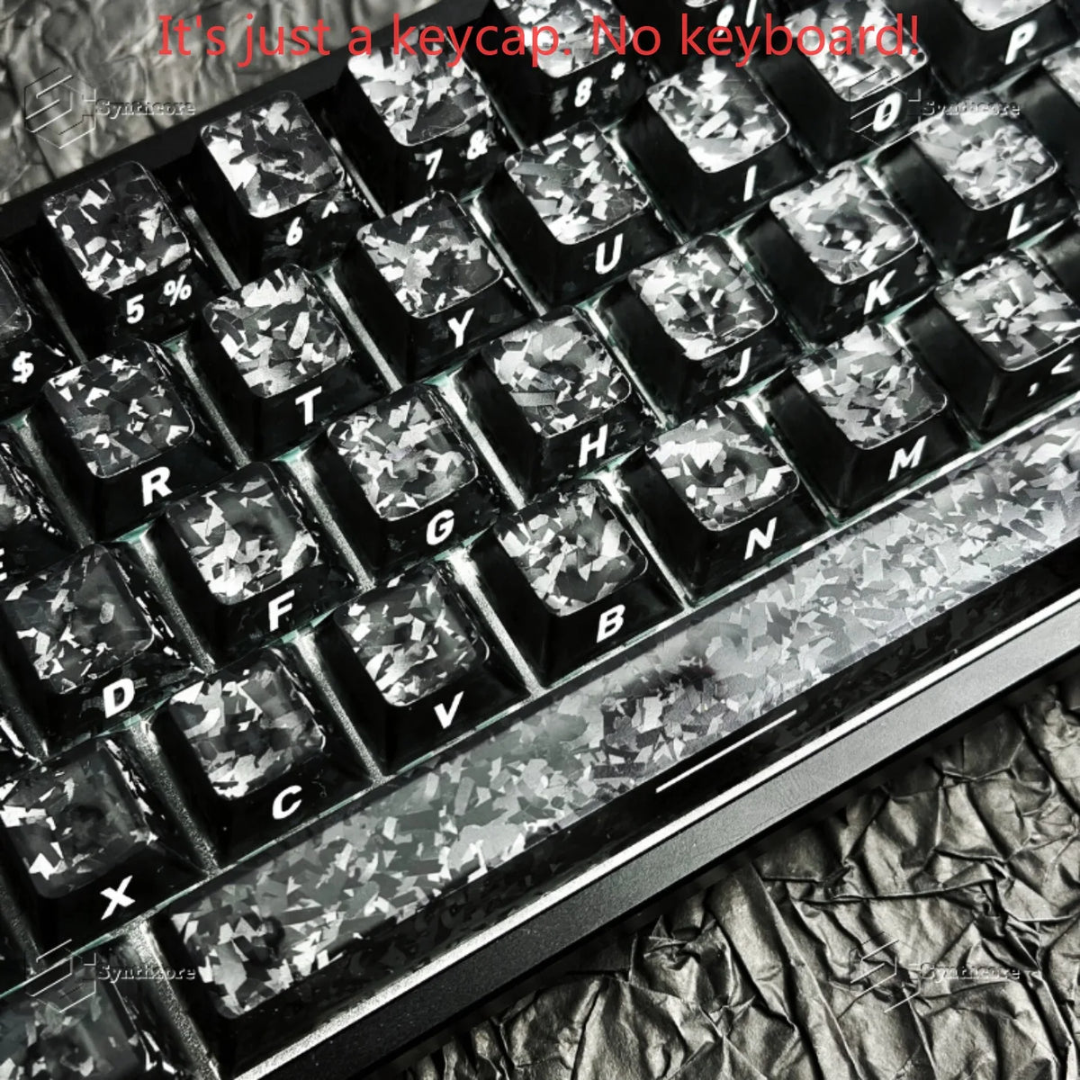 Black Carbon Fiber Translucent Cherry Keycap Kit PC 110 Key Suitable for 61/75/87/104/108 Magnetic Axis Keyboard Wooting