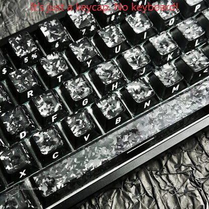 Black Carbon Fiber Translucent Cherry Keycap Kit PC 110 Key Suitable for 61/75/87/104/108 Magnetic Axis Keyboard Wooting
