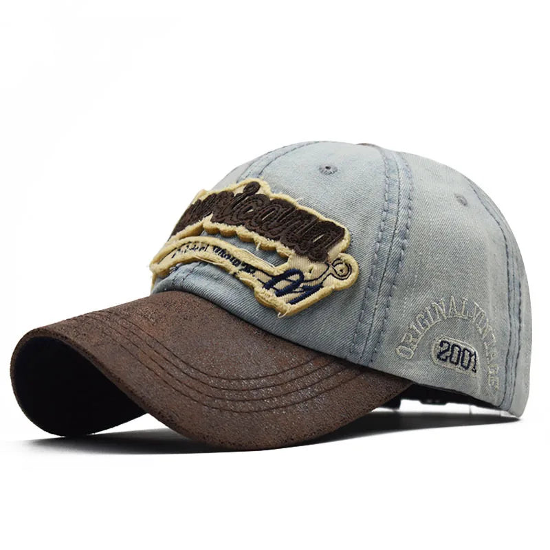 CNTANG vasarinė džinsinė beisbolo kepurė vyrams, madinga, su siuvinėtomis raidėmis, medvilninė, „Snapback“ tipo, vyrams, lauko, kasdieninė, hiphopo stiliaus, reguliuojama
