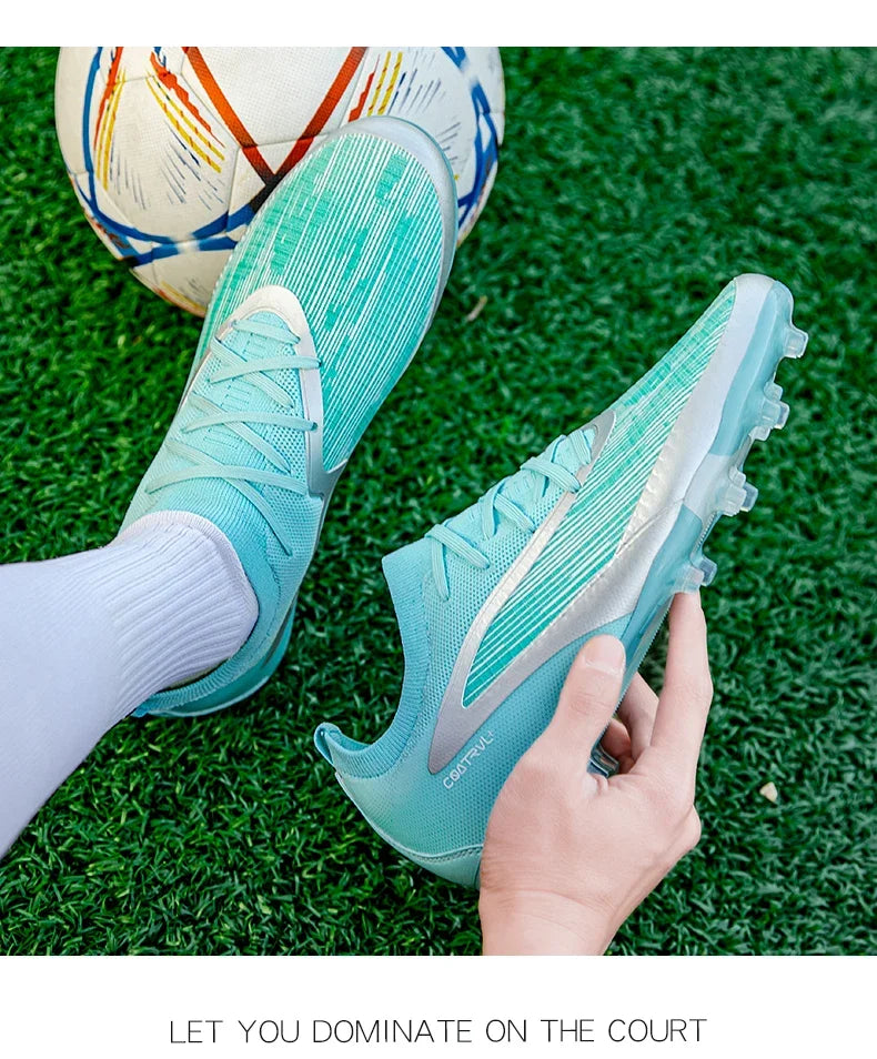 Neue Herren-Fußballschuhe für draußen, atmungsaktive Fußballschuhe für Erwachsene mit rutschfester Sohle, lange Stollen, Sportschuhe für Training, Jungen und Spiel, komfortabel