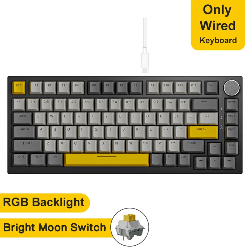 AJAZZ AK820 / AK820Pro Gaming Mechanical Keyboard 75% 82 Keys Wired Single Mode/Bluetooth Wireless Gamer Keyboard for Laptop PC