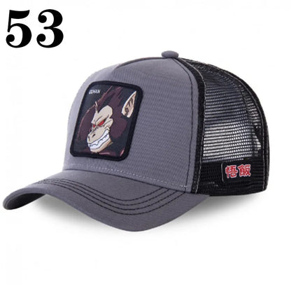 New Dragon Ball DRAGONBALL Mesh Cap Cartoon Mesh Cap Men And Women Baseball Cap Fashion Patch Trucker Cap