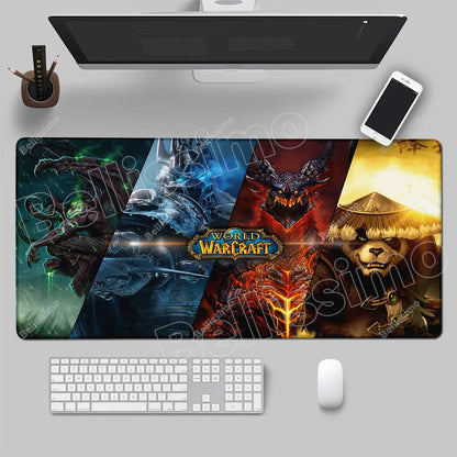 World Of Warcraft 90x40 stor spelmusmatta för spelbord, spelunderlägg för CS:GO, naturgummimatta, Grande Gamer XXL, datormusmatta