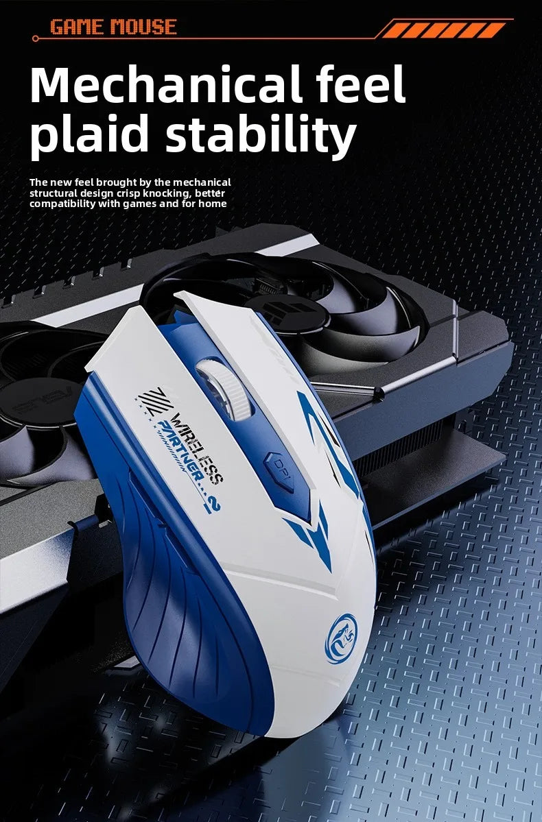 Wireless Gaming Mouse Bluetooth 5.4 Dual-Mode Rechargeable Mouse, 2.4G Wireless Gaming Mouse with 1600 DPI Ergonomic Design for PC, Laptop & Office