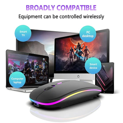 Wireless Mouse Rechargeable Dual Modes Bluetooth-compatible 2.4G USB Computer Mice For Laptop iPad Tablet Notebook Gaming Mouse