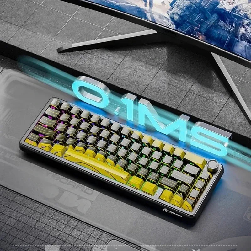 Tastiera gaming wireless Attack Shark X65 PRO HE con switch magnetici, 8K RT 0.001mm, incisione laterale, Bluetooth, per Windows, Mac e PC