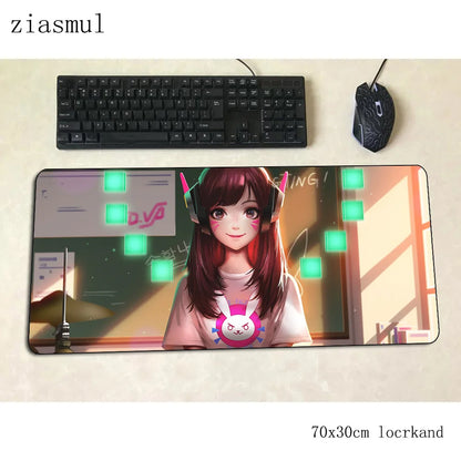 Podkładka pod mysz Dva dla graczy 70x30cm XL, gamingowa mata na biurko do PC i notebooka, urocza podkładka do gier, prezent świąteczny dla gracza