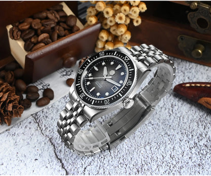 San Martin 40mm Men's Luxury Diver Watch Miyota 9015 Enamel Sunburst Dial Automatic Mechanical Wristwatch Waterproof 200m SN0148