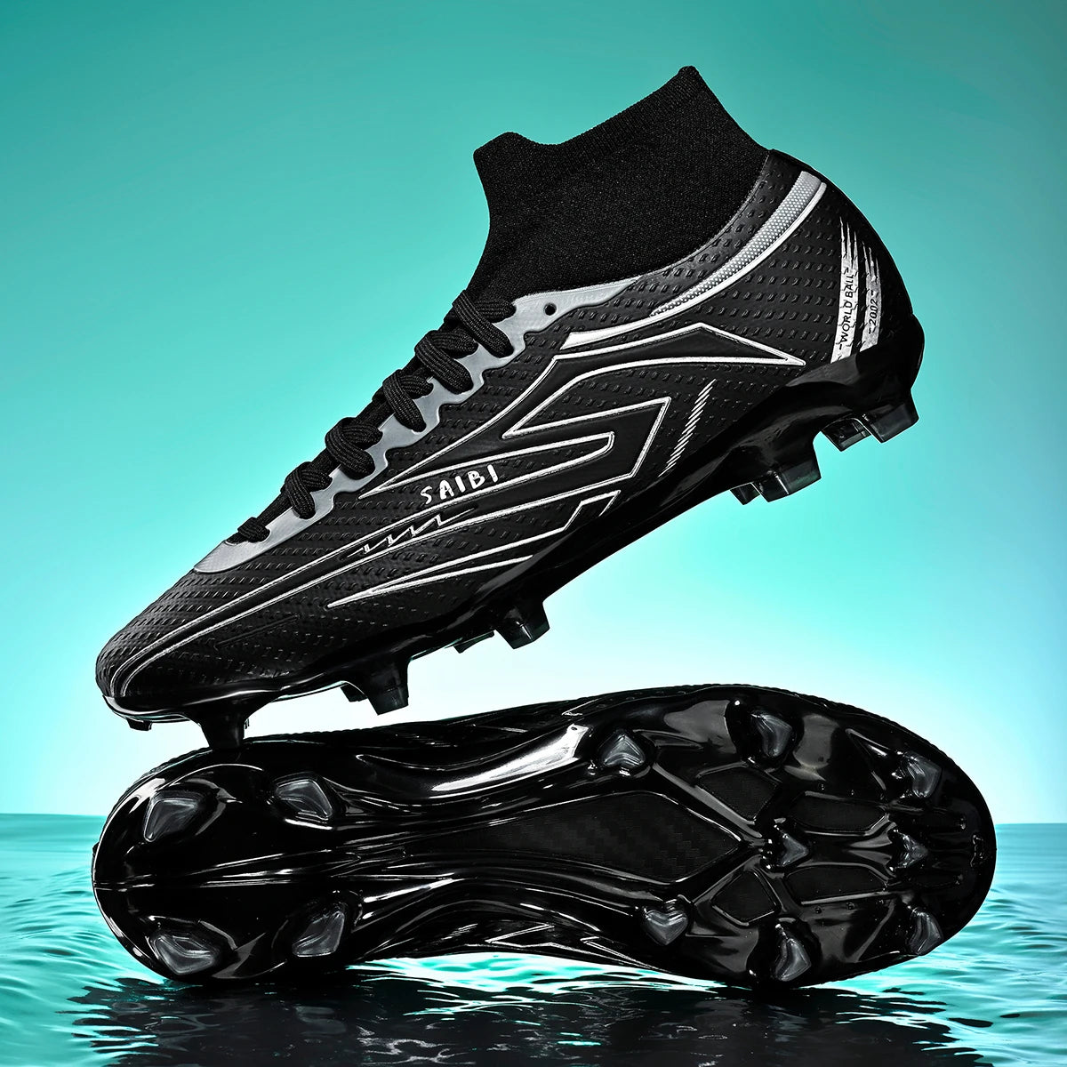 Chaussures de football AG/FG pour enfants et jeunes, chaussures d'entraînement, tige en tissu PU, semelle en TPU, antidérapantes, résistantes à l'usure, pour terrain de sport en herbe naturelle