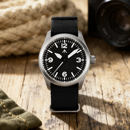 Militado ML08 V2 Vintage-Quarzuhr Military VH31-Uhrwerk Doppeltes Saphirglas C3 BGW-9 Leuchtend Wasserdicht 38mm Uhr