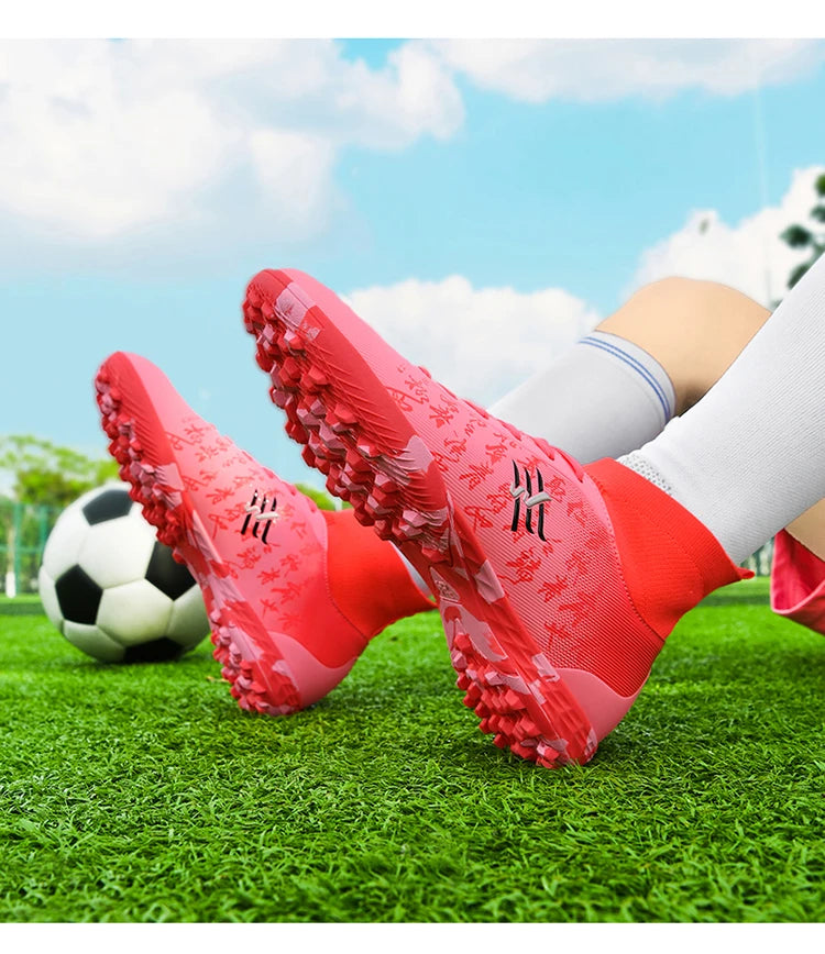 Nouvelles bottes de Football hommes chaussures de Football crampons chaussure de Football professionnelle hauts pointes antidérapantes pour grands garçons large baskets d'entraînement