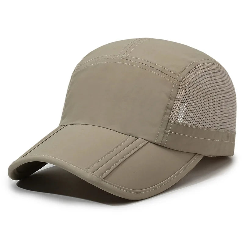 Men Women Quick Dry Baseball Cap Breathable UV Protection Mesh Sun Hat Adjustable Outdoor Sport Caps for Hiking Camping Fishing