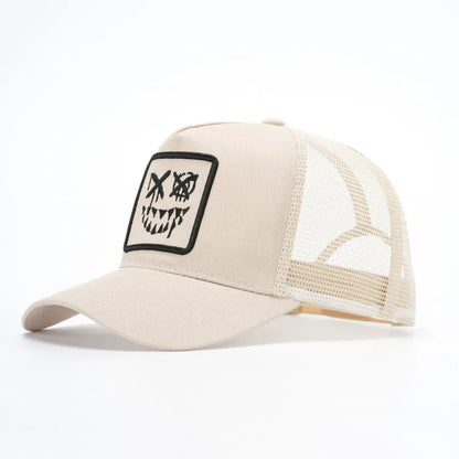 Doitbest Children XX Smiling Face Embroidery Baseball Caps Mesh Summer Outdoor Adjustable Casual Hats Boy Girl Sunscreen Hat