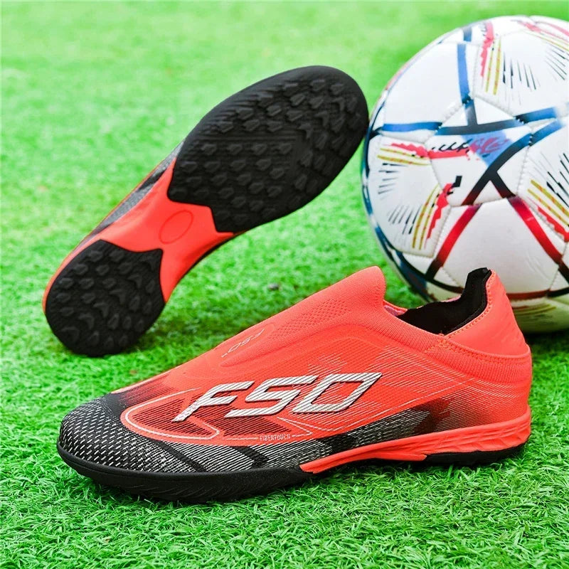 Nouvelles chaussures de football pour hommes, chaussures de futsal antidérapantes pour matchs en extérieur, chaussures de soccer ultralégères, chaussures de sport de haute qualité, chaussures à cheville haute et respira