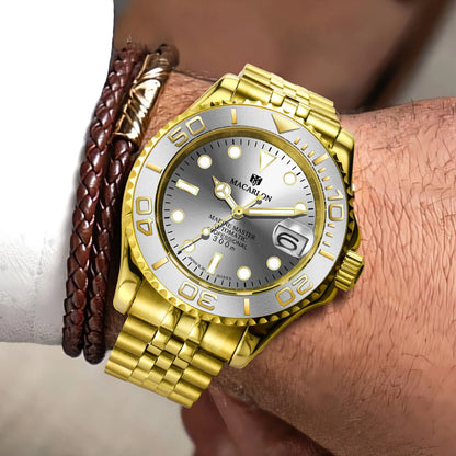 2026 MACARLON Design New Yacht series Mechanical Watch Men Carbon fiber ring mouth sapphire Stainless steel Waterproof Watch TOP
