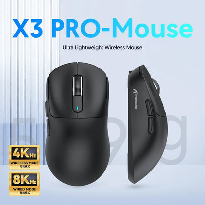 Attack Shark X3/X3PRO 4K/8K Tri-mode Gaming Mouse, PixArt PAW3395 Sensor, 26K DPI, 49g Ultralight, BT/2.4G Wireless/Wired, for PC