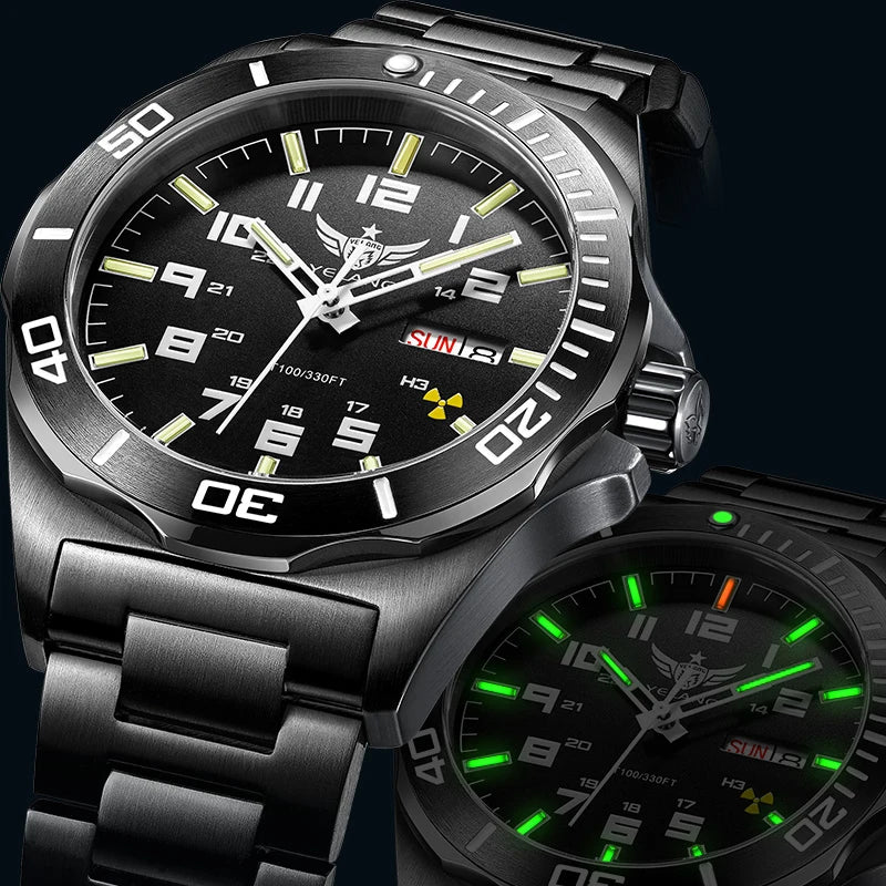 YELANG V1019 Men's Luminous Watch 44mm Mechanical Sapphire Miyota 8205 Automatic Movement 100m Waterproof Diver's Watch for Men