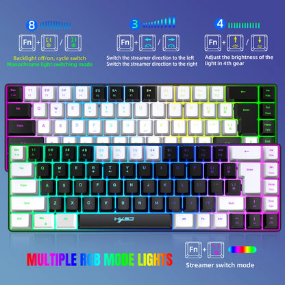 68 Keys Gaming Keyboard USB Wired RGB Gaming Keyboard with 20 Backlight Modes, Compact Mini Gaming Keyboard for Windows PC Laptop Desktop