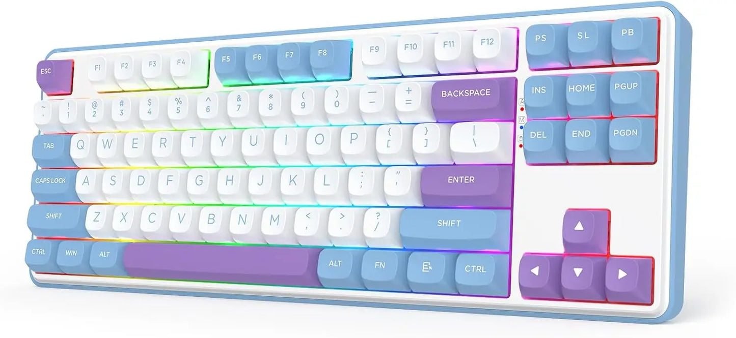 Redragon K707 PRO GB 80% Gasket RGB Gaming 3-Modes Wireless TKL Mechanical Hot-Swap Noise Dampening Keyboard, Mint Mambo Switch