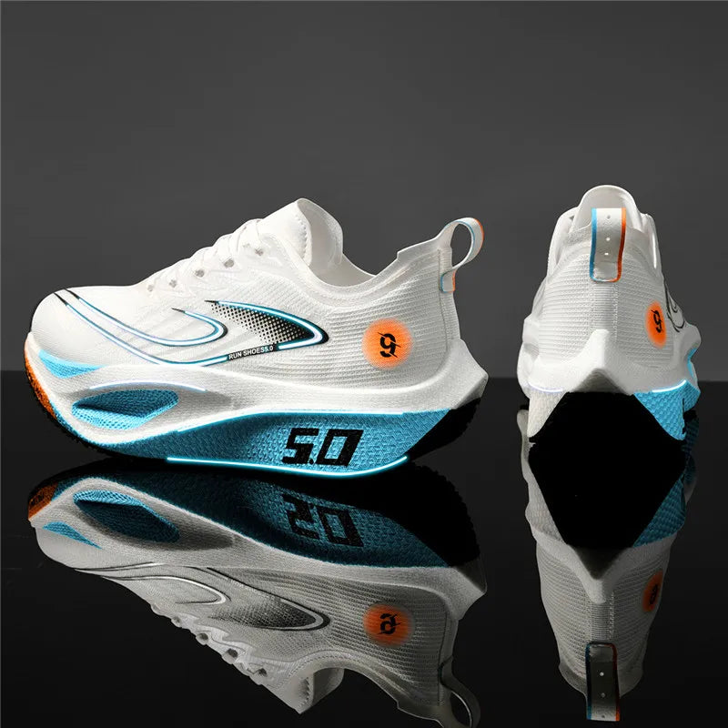 Baskets de sport pour homme FourSeasons, chaussures de course CarbonPlate, chaussures de marathon respirantes et confortables, chaussures d'entraînement d'athlétisme, marche
