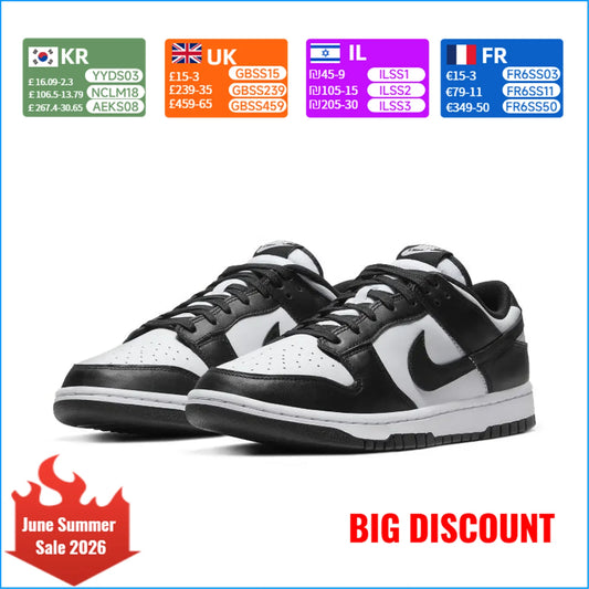 „Nike Dunk Low“ juodi/balti „Panda“ žemi kasdieniai bateliai – unisex DD1391-100