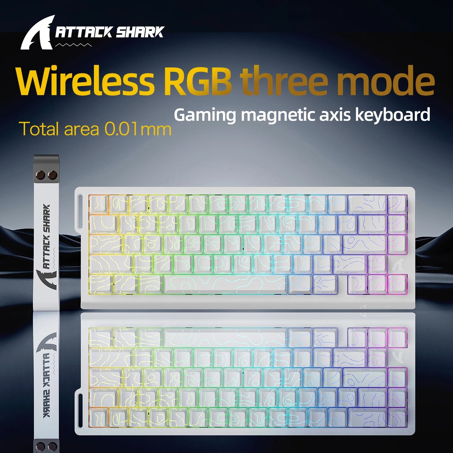 ATTACK SHARK X68HE Magnetic Gaming Keyboard Wired Mechanical Keyboard with Rapid Trigger, 8000Hz Polling Rate, SOCD, RGB Backlit, Hot-Swappable Gaming Keyboard
