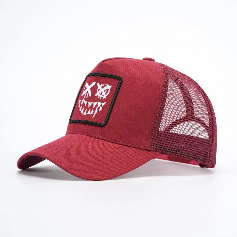 Doitbest Children XX Smiling Face Embroidery Baseball Caps Mesh Summer Outdoor Adjustable Casual Hats Boy Girl Sunscreen Hat