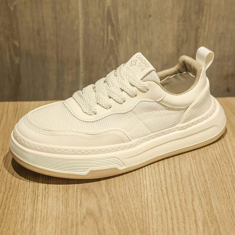 Sneakers da uomo ultraleggere in mesh traspirante 2025, scarpe casual alla moda con suola spessa, comode, con lacci, per la camminata quotidiana