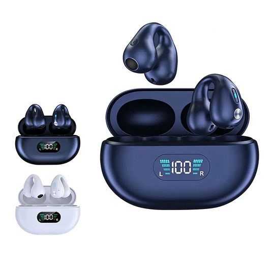 Casque Bluetooth Lenovo à clip d'oreille avec autonomie ultra-longue, casque à conduction osseuse supra-auriculaire à réduction de bruit
