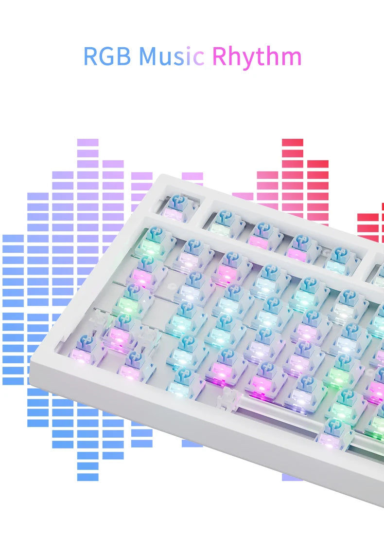 AJAZZ AK820 Mechanical Keyboard 70% Compact Wireless Keyboard, Tri-Mode Bluetooth RGB Hot-Swappable Mechanical Keyboard for PC, Mac & Laptop