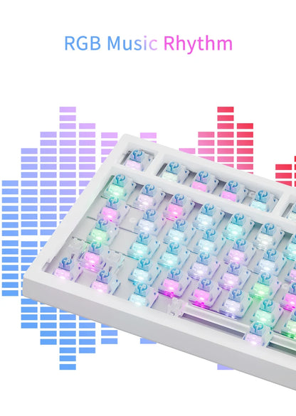 AJAZZ AK820 Mechanical Keyboard 70% Compact Wireless Keyboard, Tri-Mode Bluetooth RGB Hot-Swappable Mechanical Keyboard for PC, Mac & Laptop