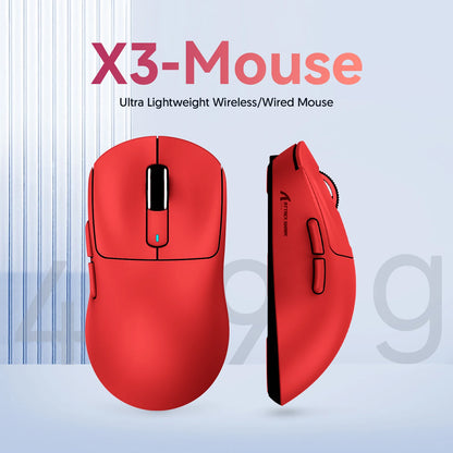Attack Shark X3/X3PRO 4K/8K Tri-mode Gaming Mouse, PixArt PAW3395 Sensor, 26K DPI, 49g Ultralight, BT/2.4G Wireless/Wired, for PC