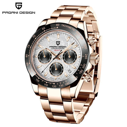 Relógio cronógrafo para homem PAGANI DESIGN – Relógio de pulso de luxo com movimento de quartzo, luminoso e estanque.