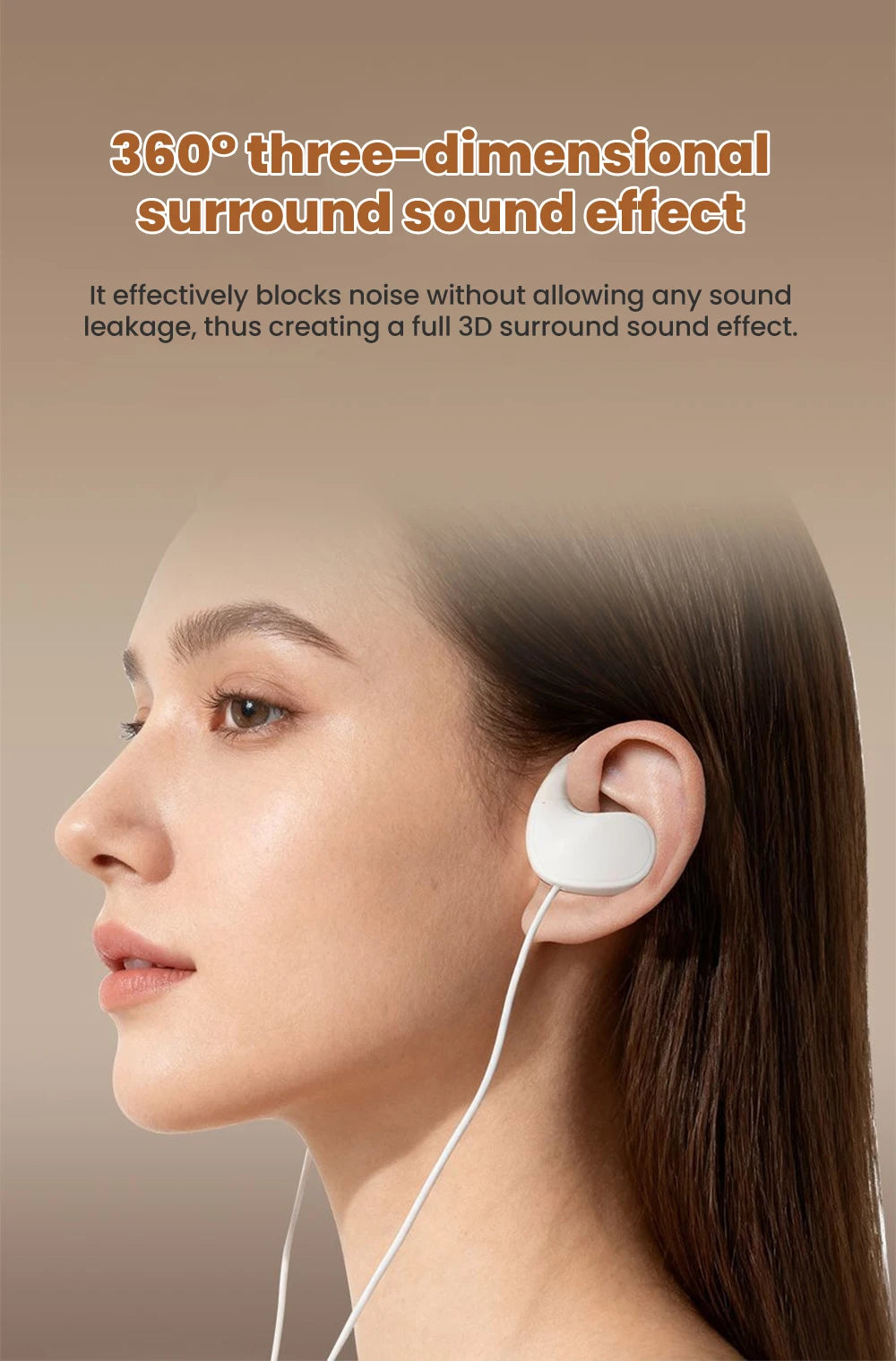 Écouteurs filaires supra-auriculaires 3,5 mm/Type C, écouteurs filaires à clipser, son surround Hi-Fi, basses puissantes, écouteurs sportifs pour jeux avec micro
