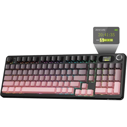 ATTACK SHARK X98 RGB Wireless Mechanical Keyboard, LED Smart Display & Knob, Hot Swappable, Pre-lubed Linear Switches