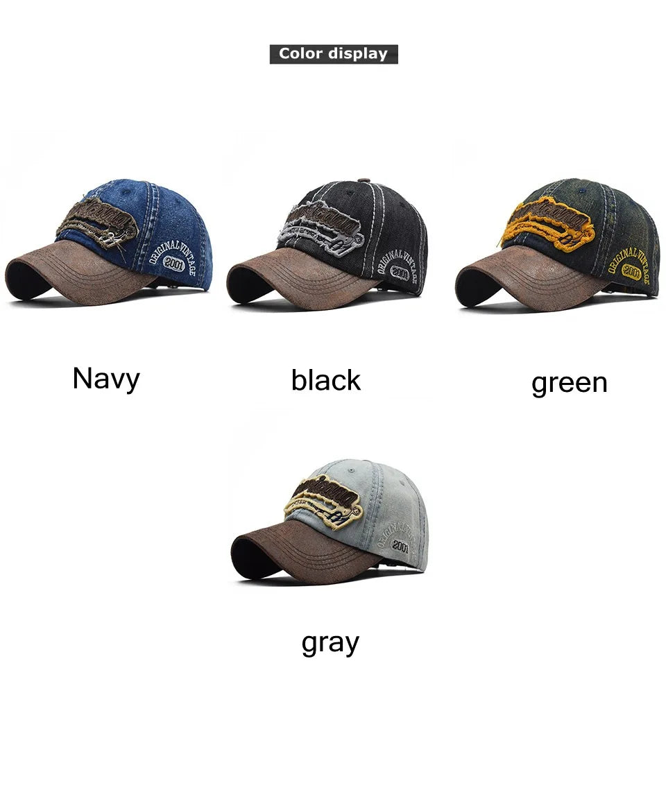 CNTANG vasarinė džinsinė beisbolo kepurė vyrams, madinga, su siuvinėtomis raidėmis, medvilninė, „Snapback“ tipo, vyrams, lauko, kasdieninė, hiphopo stiliaus, reguliuojama
