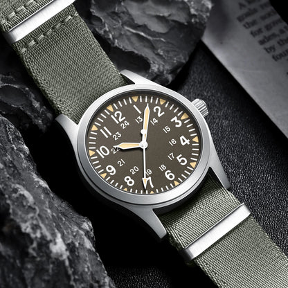 MILITREK 2026 New Military Retro Men's VH31 Quartz Watch 37mm Sapphire Stainless Steel 100m Waterproof C3 Luminous Watch for Men