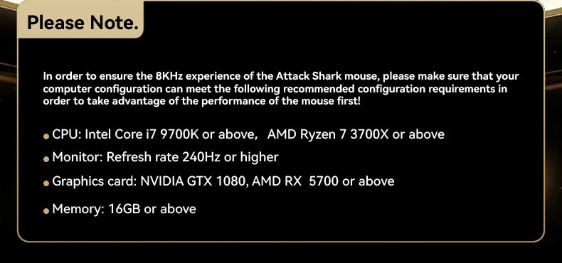 ATTACK SHARK R5 ULTRA Wireless Gaming Mouse - 8K Polling, PAW3950MAX Sensor, 42,000 DPI, Carbon Fiber Ultra-Light for Pro Esport